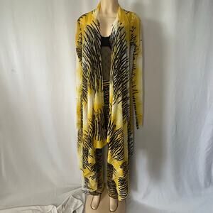 Petit Pois Viviana G Tiger Print Mesh 2Pc Set Cardigan Pants Petite